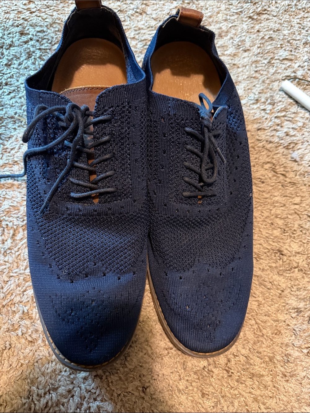 Men's Knit Lace-Up Oxfords in Navy